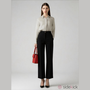 Chico's Wide Leg Mid Rise Black Pull-On Pants Front Pockets, size 1 (8), EUC